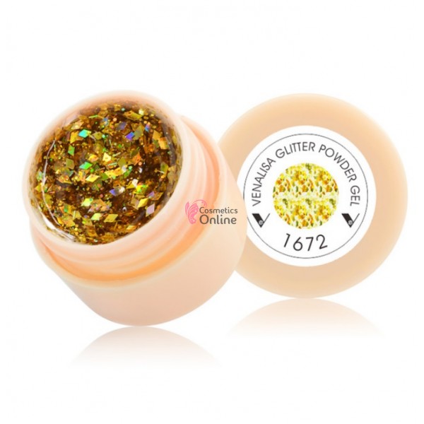 Gel UV / LED Venalisa color pentru unghii 5gr Cod 1672 cu sclipici